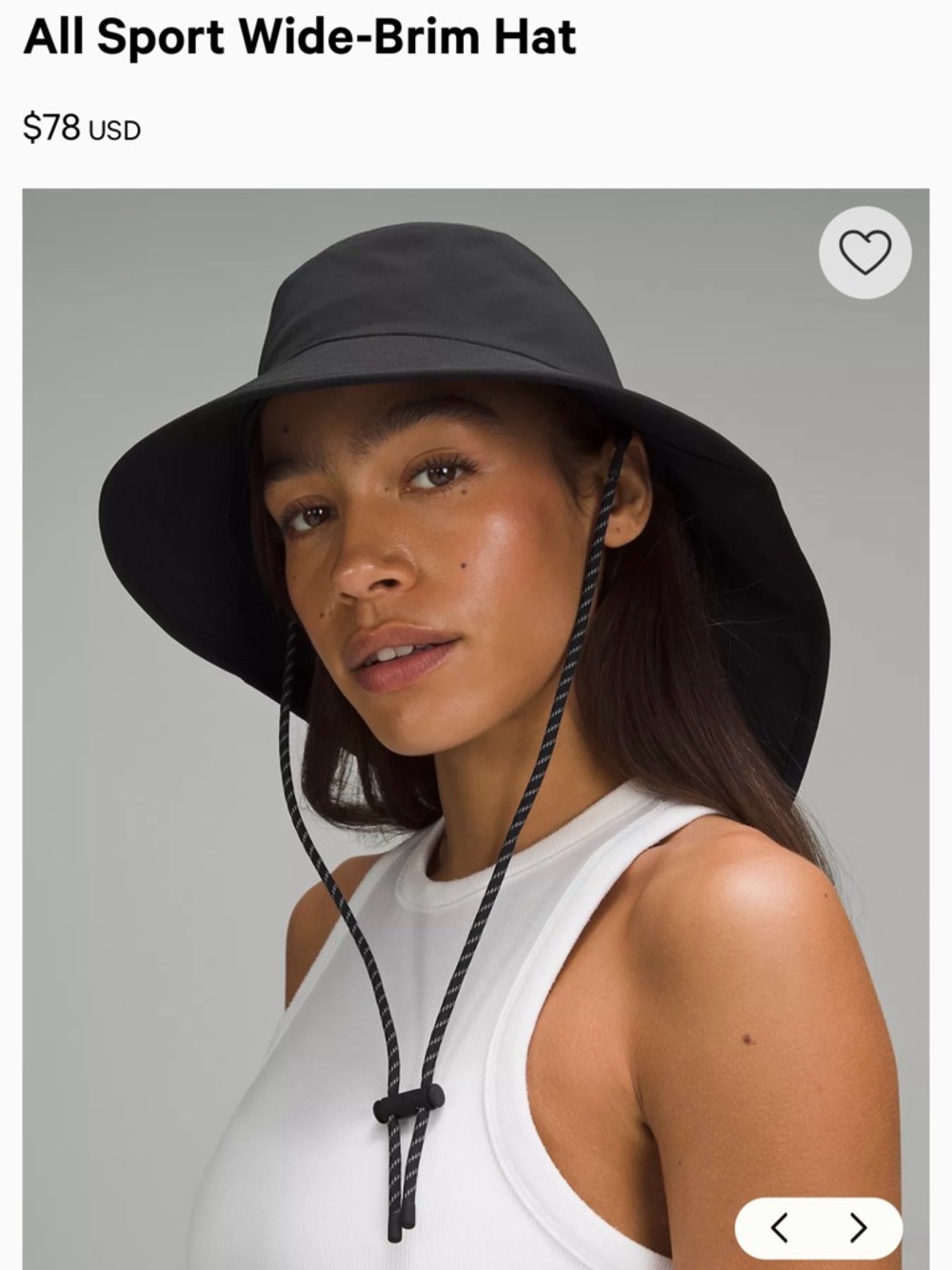 lululemon athletica All Sport Wide-Brim Hat in Black